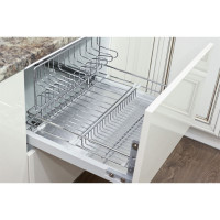 Сушка выдвижная в нижнюю базу 600, с доводчиком, отделка хром