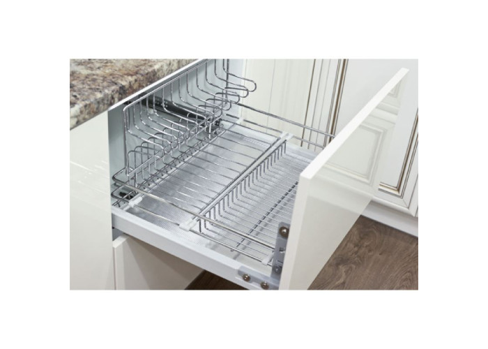 Сушка выдвижная в нижнюю базу 600, с доводчиком, отделка хром