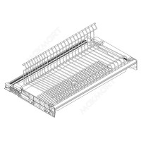 Сушка 1-уровневая в базу 450/16, с рамкой, поддон (пластик), отделка серая