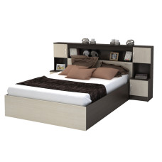 Кровать с прикроватным блоком Басса КР 552 1600*2000 мм венге/дуб белфорт