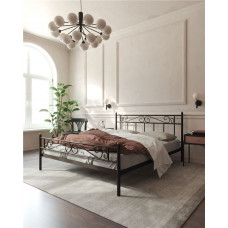 Кровать с изножьем "Франческа"  (140х200/ноги металл/цвет Коричневый бархат)