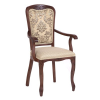 Кресло с подлокотниками Мартин (тон 317 + патина черная/ткань Агата серая/компаньон (Ц))