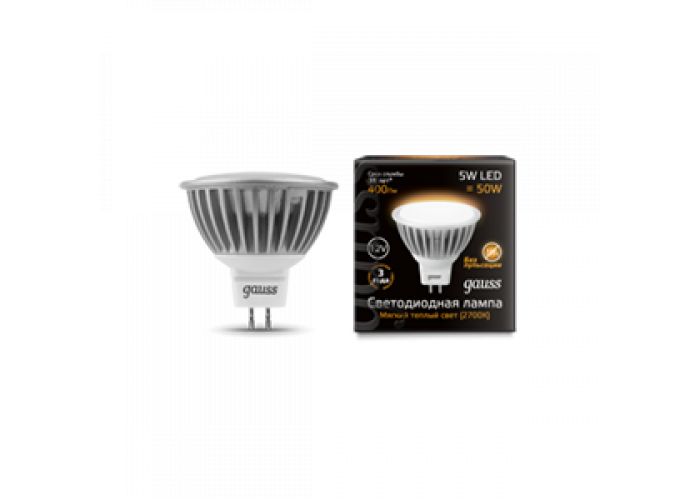 Лампа Gauss LED MR16 GU5.3 5W 12V 2700K (201505105)