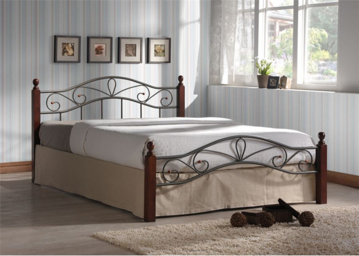 Двуспальная кровать Глэдис М (160х200) (коричневый бархат)