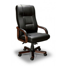 Компьютерное кресло Бонн-А LX (орех темный/экокожа Черный)