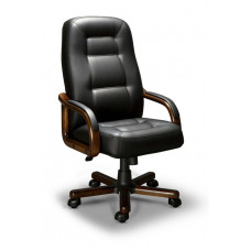 Компьютерное кресло Victoria-A LX(орех темный/экокожа Черный)