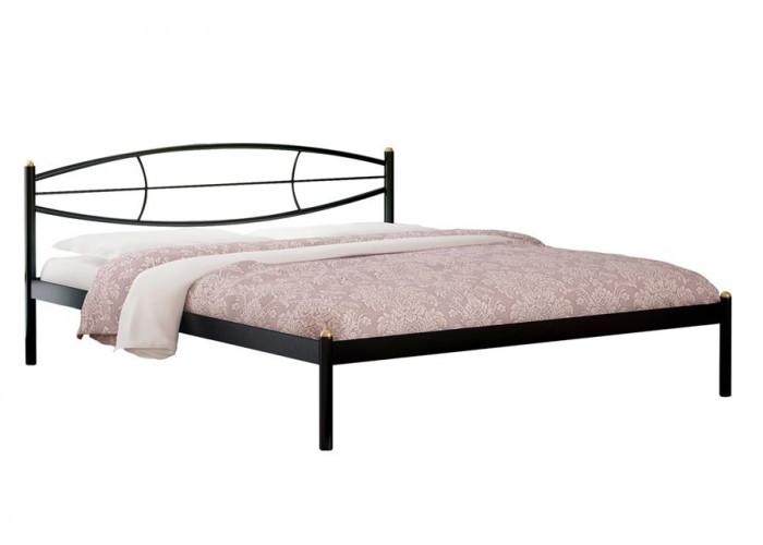 Кровать Аура (140х200/ цвет Чёрный/ металлическое основание)