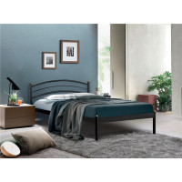 Кровать односпальная ЭКО+ (90х200/металлическое основание) Черный