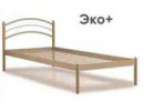 Кровать односпальная ЭКО+ (90х200/металлическое основание) Коричневый бархат