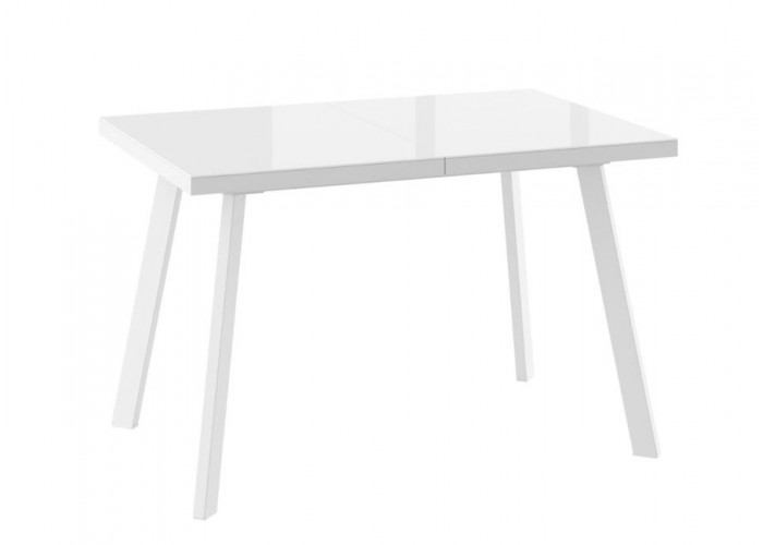 БОРГ-120(160)х80 стол раздвижной со стеклом, Белый/Белый