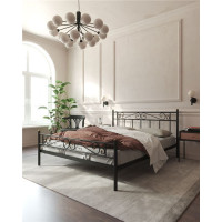 Кровать с изножьем "Франческа"  (180х200/ноги металл/цвет Чёрный)