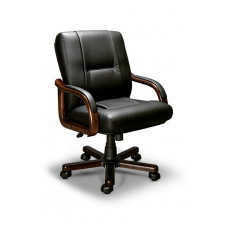 Компьютерное кресло Бонн-В LX (орех темный/экокожа Черный)