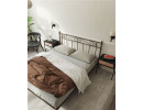 Кровать "Франческа" без изножья (140х200/ноги металл/цвет Коричневый бархат)