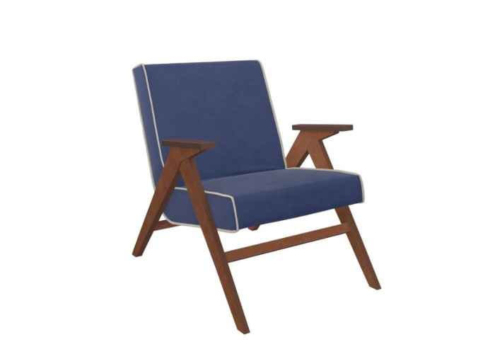 Кресло "Вест" (Орех, ткань Verona Denim Blue, кант Verona Light Grey )