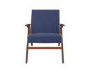 Кресло "Вест" (Орех, ткань Verona Denim Blue, кант Verona Light Grey )