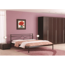 Кровать двуспальная Мираж (120х200/металлическое основание) Коричневый бархат