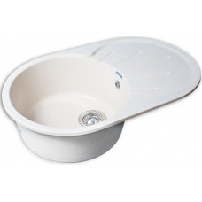 GranFest RONDO GF-R-750 L, мойка, мрамор, белый