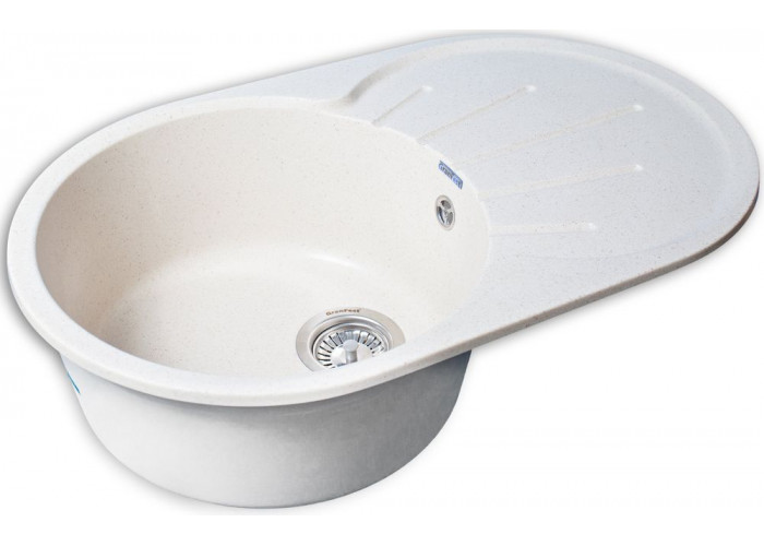 GranFest RONDO GF-R-750 L, мойка, мрамор, белый