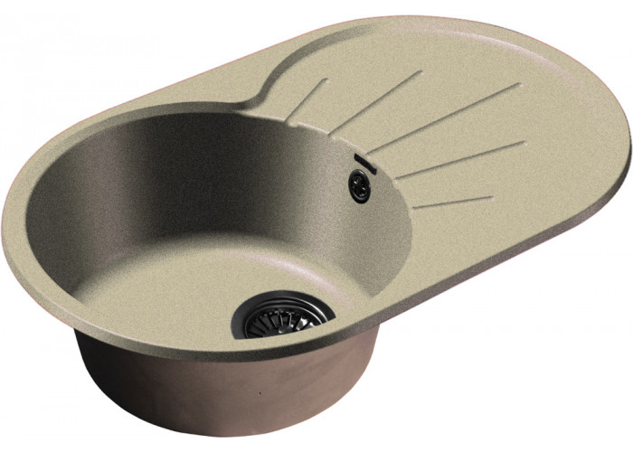 GranFest RONDO GF-R-750 L, мойка, мрамор, бежевый