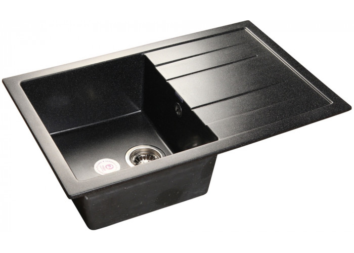 GranFest QUADRO GF-Q-780 L, мойка, мрамор, черный