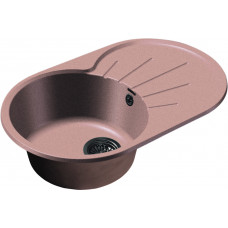 GranFest RONDO GF-R-750 L, мойка, мрамор, св-розовый