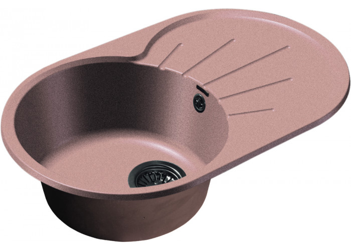 GranFest RONDO GF-R-750 L, мойка, мрамор, св-розовый