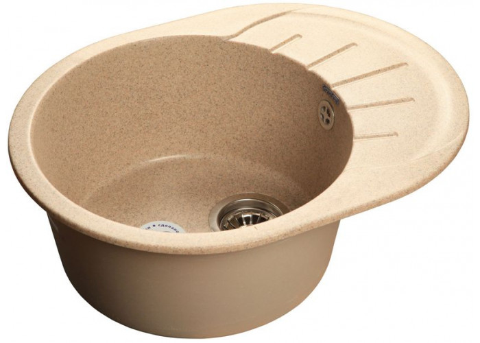 GranFest RONDO GF-R-580 L, мойка, мрамор, песок