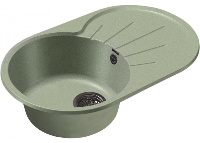 GranFest RONDO GF-R-750 L, мойка, мрамор, салатовый