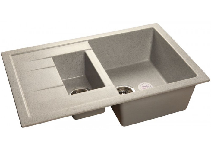 GranFest QUADRO GF-Q-775 KL, мойка, мрамор, серый