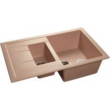 GranFest QUADRO GF-Q-775 KL, мойка, мрамор, св-розовый