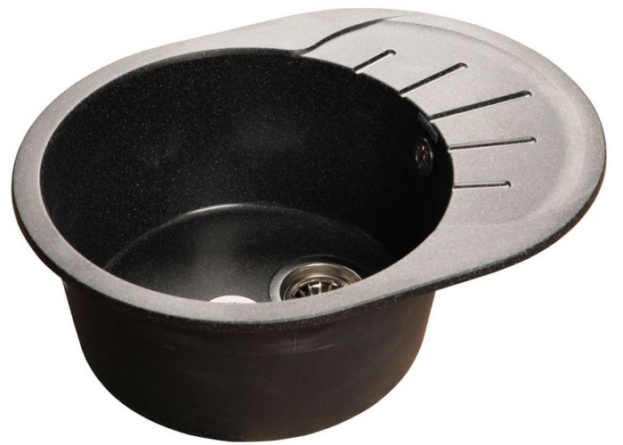 GranFest RONDO GF-R-580 L, мойка, мрамор, черный