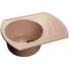 GranFest RONDO GF-R-650 L, мойка, мрамор, св-розовый