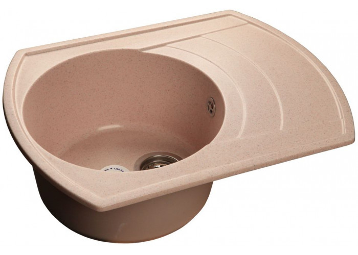 GranFest RONDO GF-R-650 L, мойка, мрамор, св-розовый