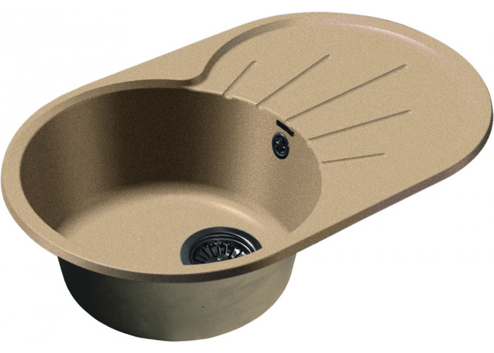GranFest RONDO GF-R-750 L, мойка, мрамор, песок