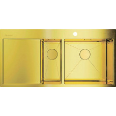 Omoikiri Akisame 100-2-LG-R, мойка, нержавеющая сталь/светлое золото, чаша справа