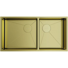 Omoikiri Taki 85-2-LB-U/IF-LG Side, мойка, нержавеющая сталь/светлое золото