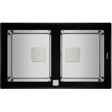 Teka DIAMOND RS15 2B 86 BLACK, мойка, нержавеющая сталь/черное стекло