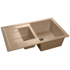 GranFest QUADRO GF-Q-775 KL, мойка, мрамор, топаз