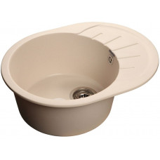 GranFest RONDO GF-R-580 L, мойка, мрамор, белый