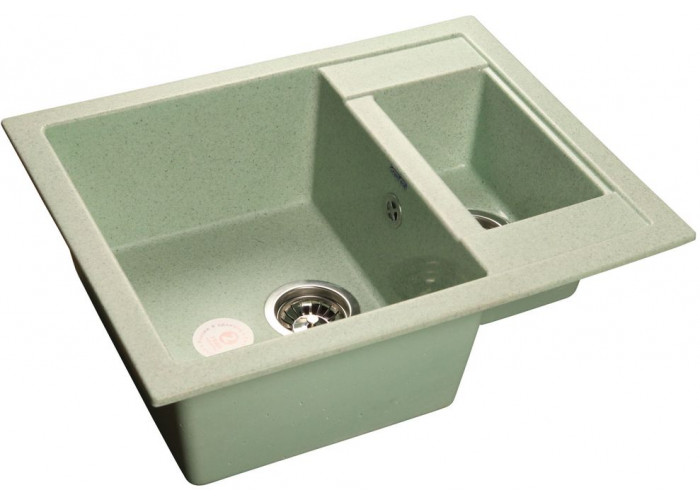 GranFest QUADRO GF-Q-610 K, мойка, мрамор, салатовый