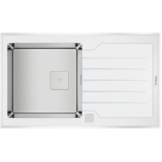 Teka DIAMOND RS15 1B 1D 86 WHITE, мойка, нержавеющая сталь/белое стекло