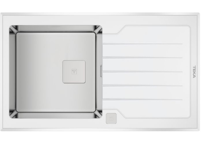 Teka DIAMOND RS15 1B 1D 86 WHITE, мойка, нержавеющая сталь/белое стекло