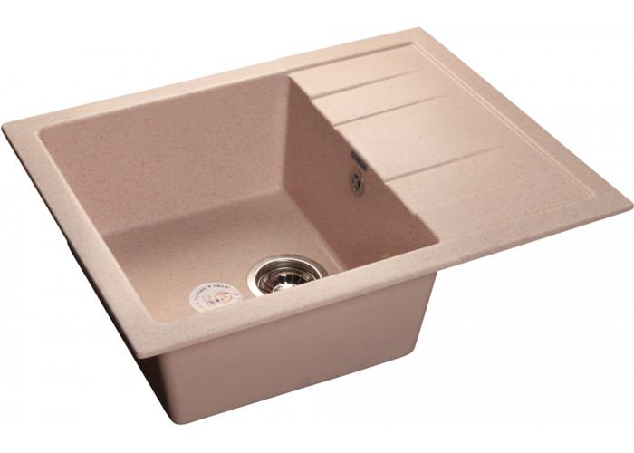 GranFest QUADRO GF-Q-650 L, мойка, мрамор, св-розовый