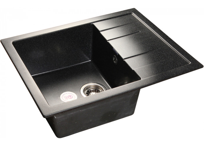 GranFest QUADRO GF-Q-650 L, мойка, мрамор, черный