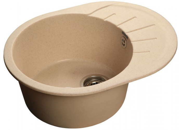GranFest RONDO GF-R-580 L, мойка, мрамор, бежевый