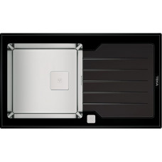 Teka DIAMOND RS15 1B 1D 86 BLACK, мойка, нержавеющая сталь/черное стекло