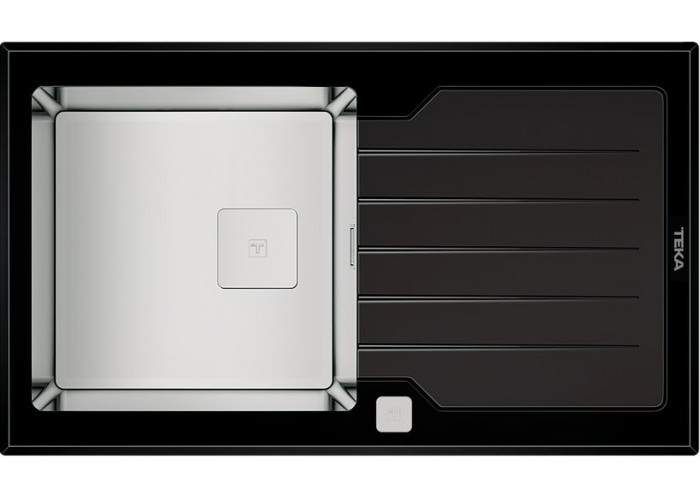 Teka DIAMOND RS15 1B 1D 86 BLACK, мойка, нержавеющая сталь/черное стекло