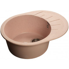 GranFest RONDO GF-R-580 L, мойка, мрамор, св-розовый