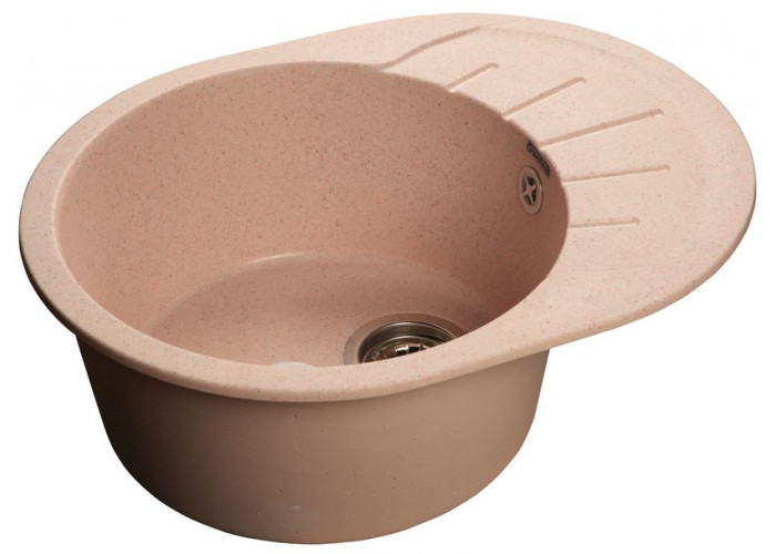 GranFest RONDO GF-R-580 L, мойка, мрамор, св-розовый