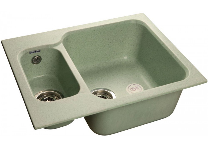 GranFest STANDART GF-S-615 K, мойка, мрамор, салатовый